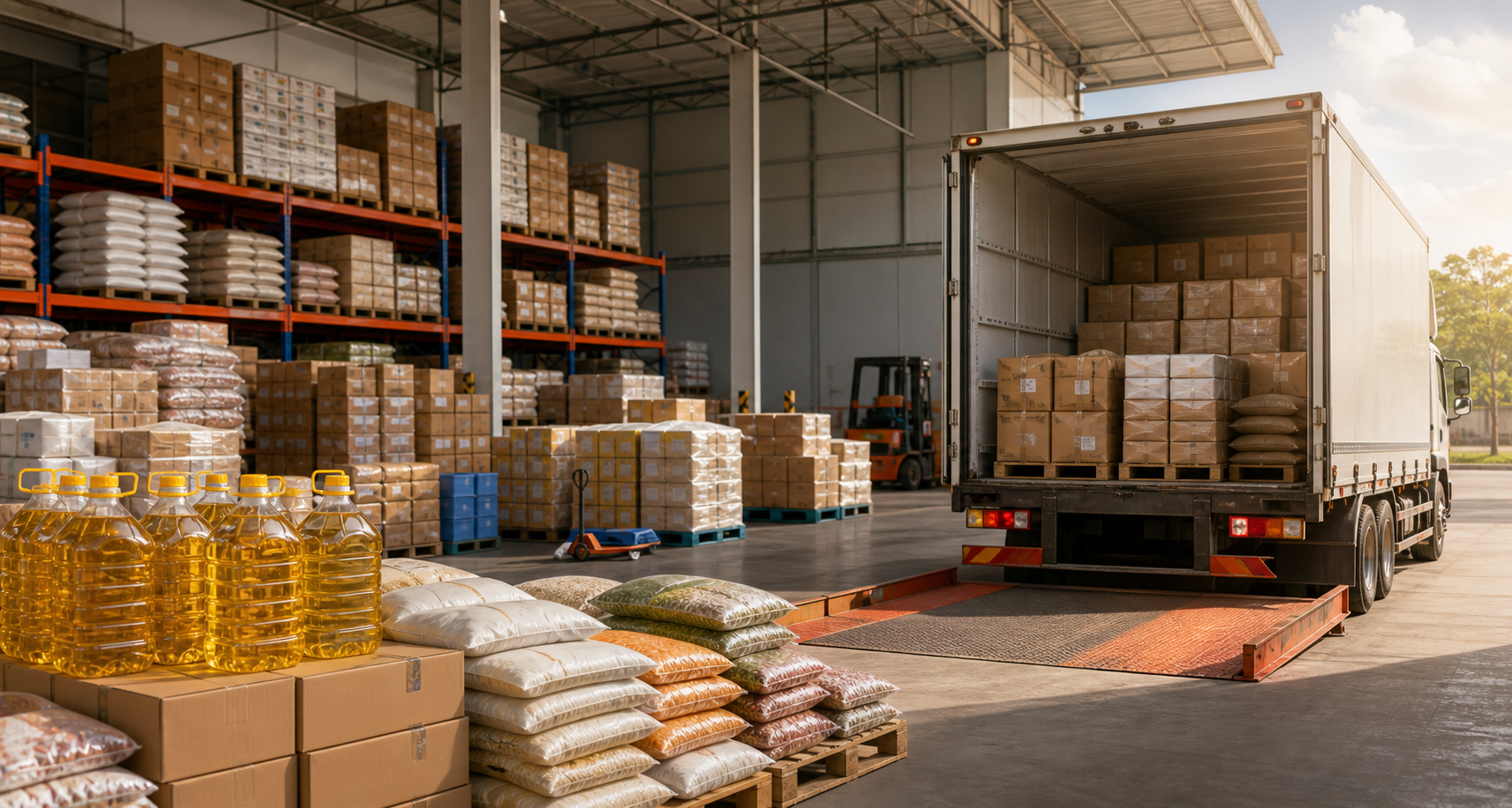 Bulk agro commodity dispatch and warehouse loading bay